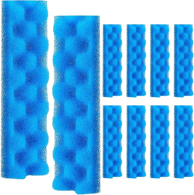 Maxcheck 10 Pcs Bio Sponge Foam Compatible with 406/407 Foam Filters Media Replacement Sponges for Aquarium Filters Fish Tank Accessories, Blue