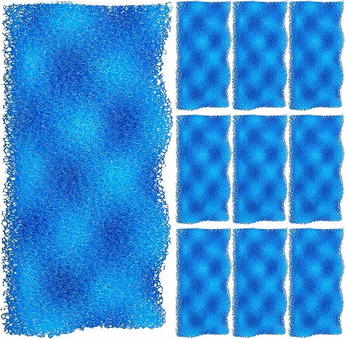 Maxcheck 10 Pcs Bio Sponge Foam Compatible with 106/107 Foam Filters Media Replacement Sponges for Aquarium Filters Fish Tank Accessories, Blue