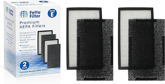 Fette Filter - True HEPA Filter Compatible with GermGuardian FLT4100 models AC4100/AC4150BL/AC4150BL Air Purifiers (Filter E)