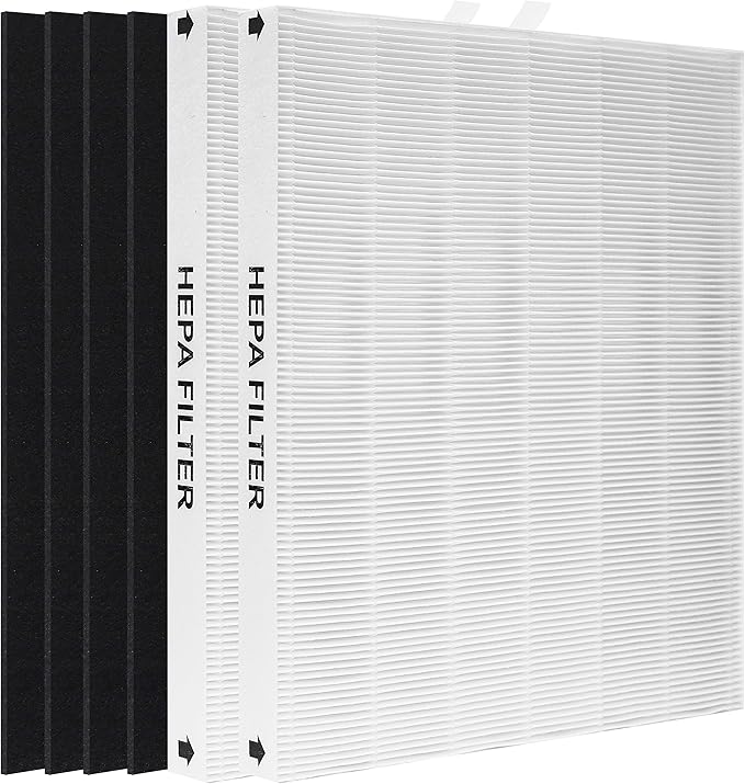 AP-1512HH True HEPA Replacement filter, Compatible with Coway Airmega AP-1512HH, AP-1512HH-FP, AP-1518R, AP-1519P, Item NO #3304899 (2 HEPA Filters + 4 Odor Pre-filters)