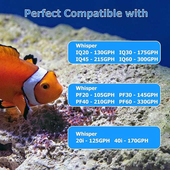 【Assembled】Renami Large Filter Cartridge Replacement for Whisper Bio-Bag Filters Cartridges Large, Disposable Filter Cartridges for ReptoFilter Cartridges Aquariums - 18 Pack