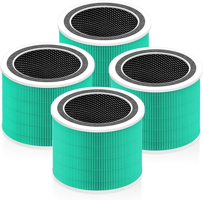 Core 200S Toxin Absorber Replacement Filter Compatible with LEVOIT Core 200S and LEVOIT Core 200S Smart WiFi Air Purifier,3-in-1 H13 True HEPA Activated Carbon Filter, Core 200S-RF, Green, 4 Pack
