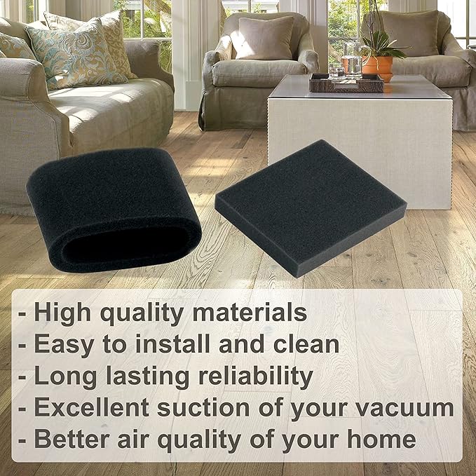 HQRP 2-Pack Filter Set Compatible with Bissell Lift-Off Revolution Pet 3760, 37602, 37603, 37604, 37605, 3760H, 3750, 4220, 6595, 6850, 6860 Upright Vacuums, Replacement for 3093