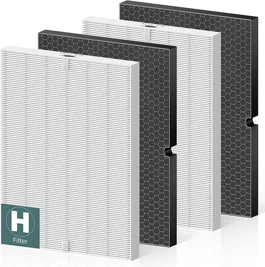 116130 Replacement Filter H for Winix 5500-2 AM80 Plasmawave Air Purifier, True HEPA Filter and Activated Carbon Filter Combo Pack, 2 Set