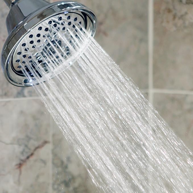 Massaging Shower Head High Pressure - Massage Rain Showerhead With Boosting Mist For Low Flow Showers And Adjustable Water Saving Nozzle, 1.8 GPM - Chrome & California Certified