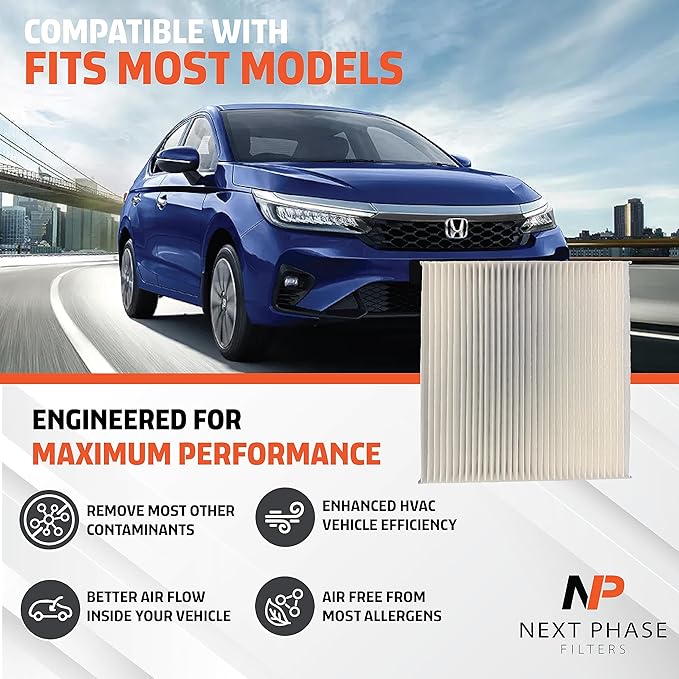 Cabin Air Filter Replacement - Pack of 1 - Made in USA - Fits Most Acura, Honda, Ford & Jeep - Replaces O.E. 80291TF0E01, 80291TF0405, 80292TF0G01, 80291T5RA01, 80292TBAA11, 80292TF0405, 80291TF3E01