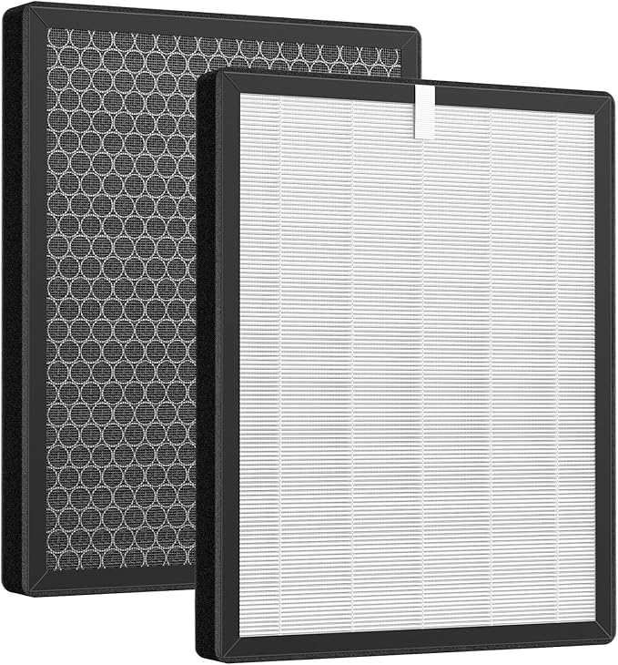 2 Pack KQ-36/KQ-36A Filter Replacement Compatible with Aucleia KQ-36 Air Purifier Larger 3-Stage Filtration for 99.97% Particle Reduction Dust Pets Hair Smoke Odor for Home Large Room 2,100 Ft²