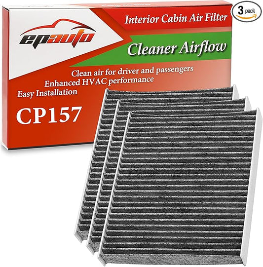 EPAuto CP157 (CF12157) Replacement made for Toyota/Mazda/Subaru Cabin Air Filter includes Activated Carbon - 3 Packs