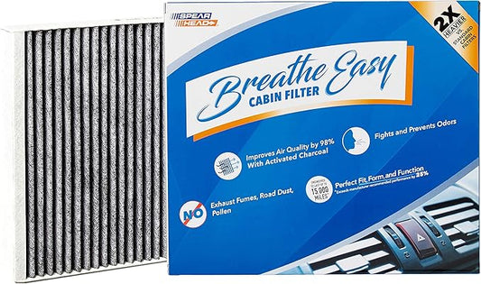 Spearhead Odor Defense Breathe Easy AC & Heater Cabin Filter, Fits Like OEM, Up to 25% Longer Lasting w/Activated Carbon (BE-966)