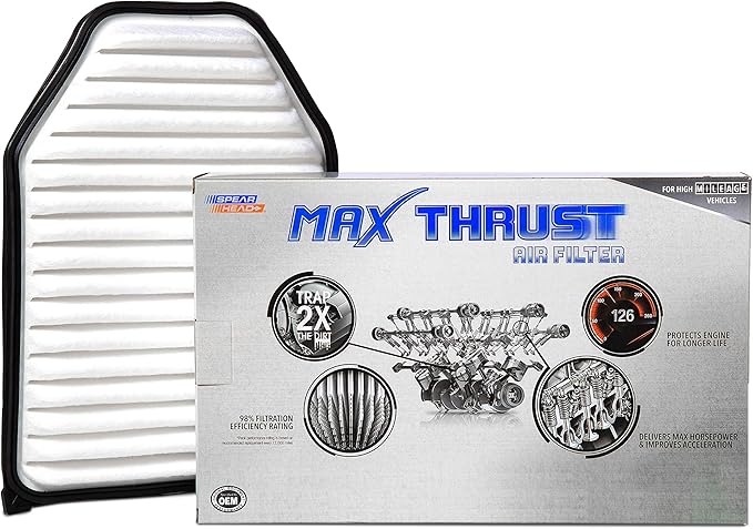 Spearhead MPG Defense Max Thrust Engine Air Filter For All Mileage Vehicles, Fits Like OEM, Restores MPG & Acceleration (MT-348)
