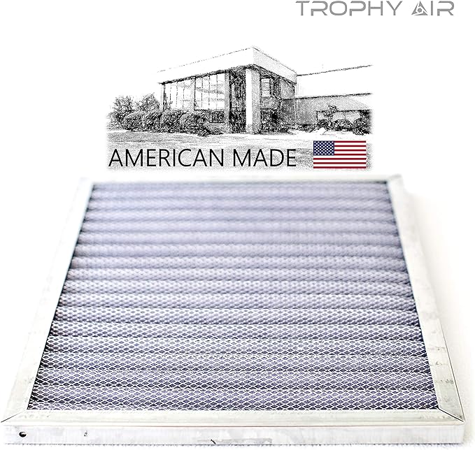 24x24x1 | Trophy Air | Merv 8 | Washable Furnace Filter | Lifetime HVAC & Furnace Air Filter | Washable Electrostatic | High Dust Holding Capacity | Premium Quality Aluminum