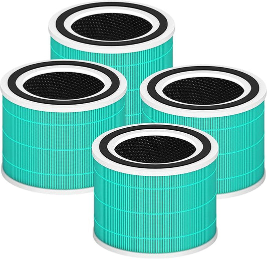 Core 300 Toxin Absorber Replacement Filter for LEVOIT Core 300, Core 300S and Core 300-P Air Purifier, 3-in-1 H13 True HEPA Filter Replacement, Compared to Part # Core 300-RF-TX, 4 Pack, Green