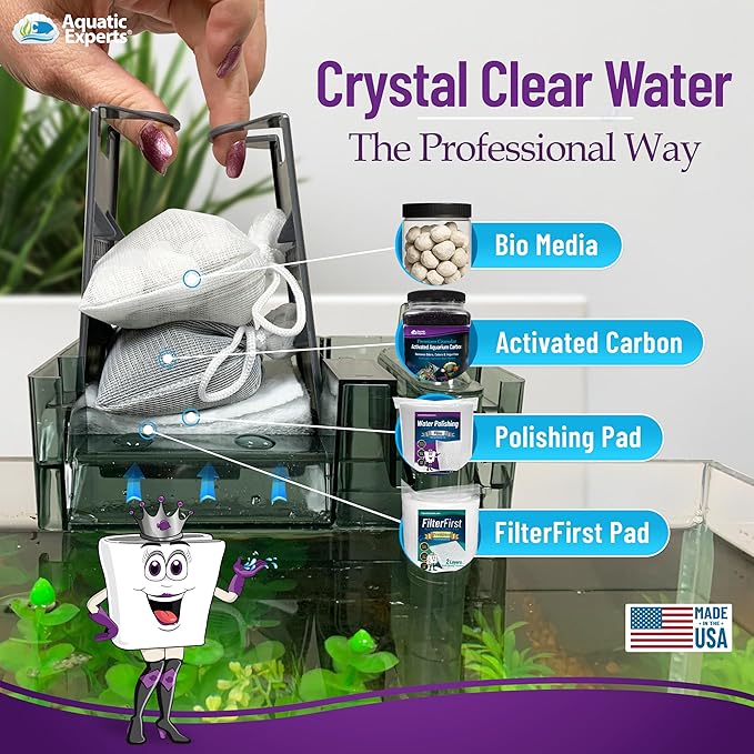 Aquatic Experts Aquarium Polishing Filter Pad, Water Polishing Pad for Aquarium Filters, Filter Floss for Fish Tank Filters, (50 Micron, 24" x 36" - 2 Pack)