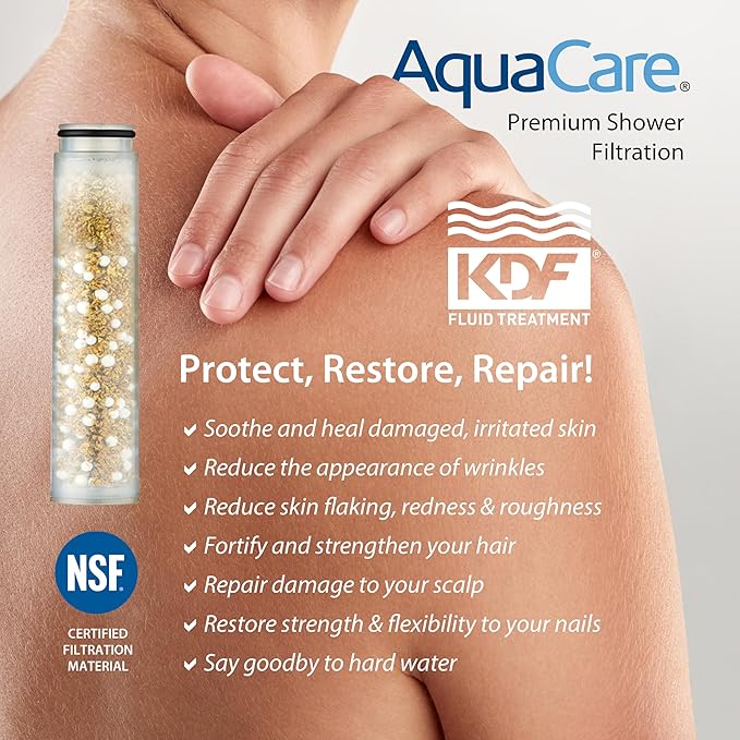 AquaCare 2-pack American KDF Pure Stay-Clean Shower Filter Replacement Cartridge for World's Most Advanced Handheld Shower Heads with Built-in Water Filter and 2-mode Power Wash - Top American Brand