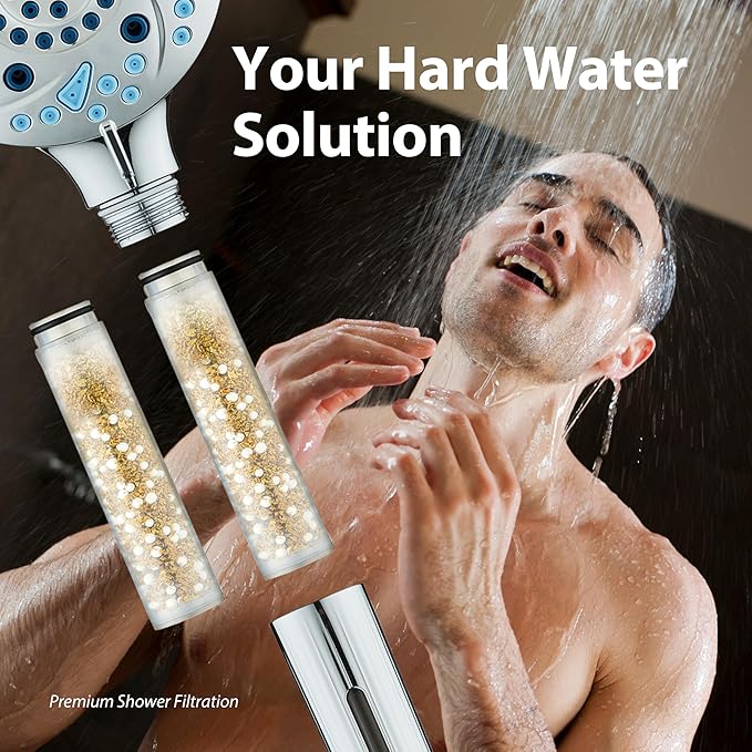 AquaCare 2-pack American KDF Pure Stay-Clean Shower Filter Replacement Cartridge for World's Most Advanced Handheld Shower Heads with Built-in Water Filter and 2-mode Power Wash - Top American Brand