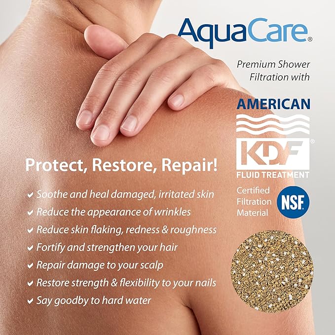 AquaCare High Pressure 6-way Dual Shower Head Combo with Built-in Filter & Power Wash - Clean Tub, Tile & Pets. Remove Chlorine, Lead & Toxins from Water to Protect Skin, Hair, & Nails. Chrome Finish