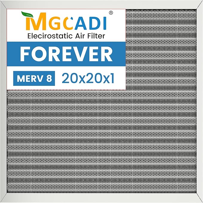 20x20x1 HVAC Furnace Air Filter, Lasts a Lifetime, Washable, the Last HVAC Filter You Will Ever Buy, Breathe Safely at Home or in the Office,Merv 8