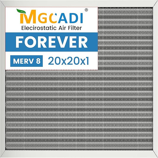 20x20x1 HVAC Furnace Air Filter, Lasts a Lifetime, Washable, the Last HVAC Filter You Will Ever Buy, Breathe Safely at Home or in the Office,Merv 8