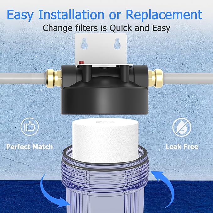 5 Micron Whole House Water Filter Cartridge, Sediment Filters for Well Water, Universal Replacement for Any 20 inch Silm Housings - 20" x 2.5" Cartridges - Pack of 6