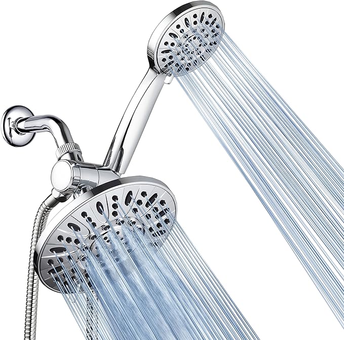 AquaDance for California - 7" Premium High Pressure 3-Way Rainfall Combo for Best of Both Worlds - Enjoy Luxury 6-Setting Rain Showerhead and Hand Held Shower Separately or Together - Chrome Finish