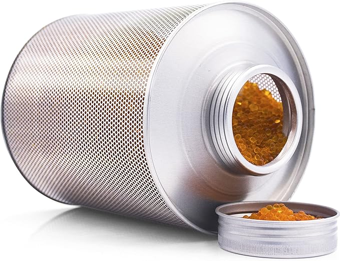 750 Grams Gun Safe Dehumidifier, Reusable Canister Desiccant Dehumidifier, Rechargeable 1.65 Lbs Indicating Silica Gel Orange to Green, Pack of 1