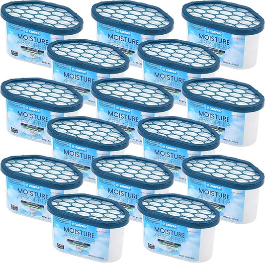 Moisture Absorber Fresh Cotton 6.5 oz/185g | Removes Moisture, Damp & Humidity | Odor Absorber With Fresh Cotton Fragrance | Moisture Trap for Bathroom, Closet, Kitchen | Set of 15