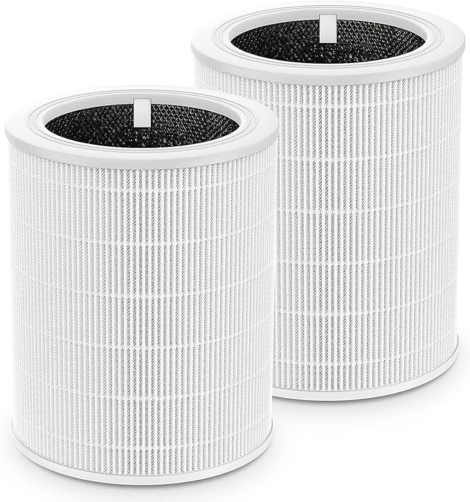 Core 600S Replacement Filter for LEVOIT Core 600S & Core 600S-P Air Purifier, 3-in-1 HEPA Filter Core 600S-RF Replacement Filter for Home Large Room, 2 Pack, White