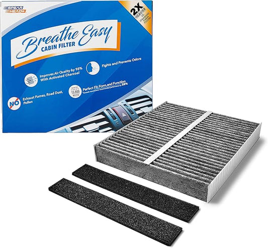 Spearhead Odor Defense Breathe Easy Cabin Filter | Fits Altima, Maxima, Murano, Sentra, FX35, FX45, G35, Eclipse Cross, Lancer, Outlander | Up to 25% Longer Lasting w/Activated Carbon (BE-140)
