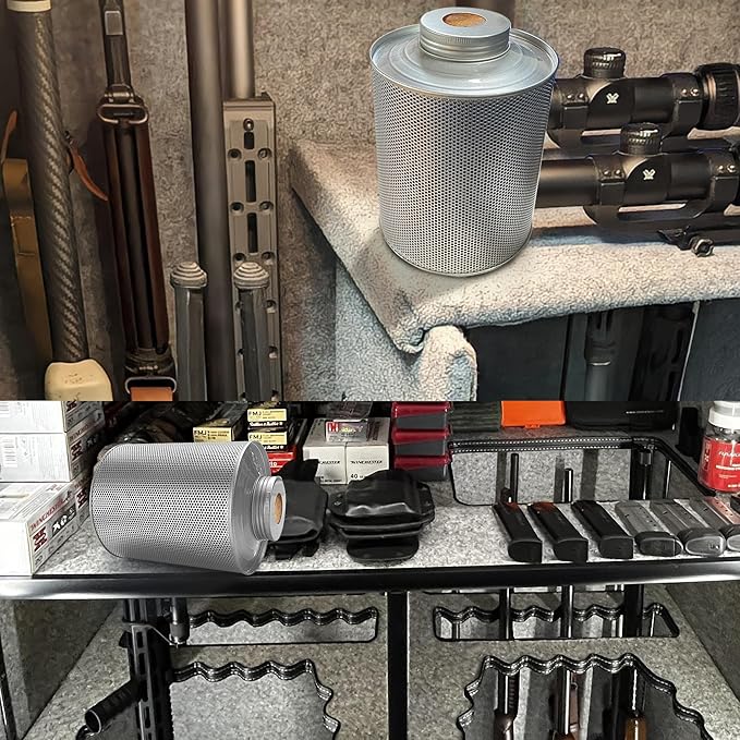 750 Grams 3 Pack Gun Safe Dehumidifier, Reusable Canister Desiccant Dehumidifier, Rechargeable 1.65 Lbs Indicating Silica Gel Orange To Green, Pack of 3